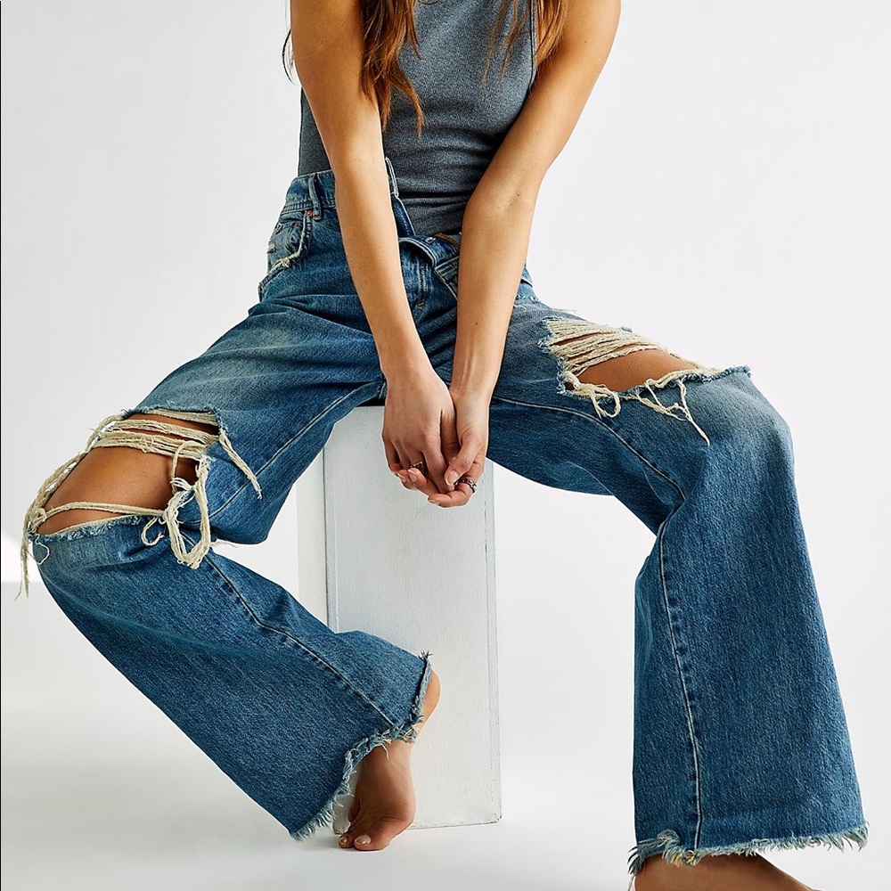 Free People Ollie Extreme Wide Leg Jeans Size 29